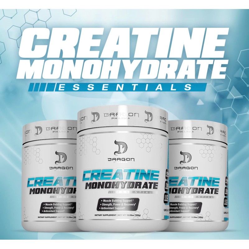 DRAGON PHARMA Creatine Monohydrate, Aid Muscle Recovery, Post-Workout Supplement, Antioxidant