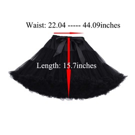 Tmade Women's Tulle Petticoat, Party Tutu Multi-Layer Puffy Cosplay Skirt, black