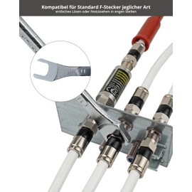 tsnetworks Open-End Spanner Extra Flat 11 + 13 mm, Spanner Extremely Stable, Open-End Wrench for F Plugs & Tight Spaces, Professional Mounting Wrench, for Sat Bowl Fixation