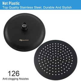 NearMoon Rain Shower Head, Ultra-Thin Design-Pressure Boosting, Awesome Some Experience, High Flow Stainless Steel Rainfall Head (10 Inch, Matte Black)