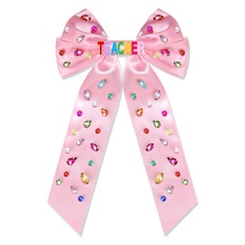 Teacher Hair Bows for Women Teacher Accessories Back To School Pencil FRI-YAY Hair Bow Clips Rhinestone Jeweled Teacher Hair Ribbons Barrettes Back To School Outfits Teacher Appreciation Gifts