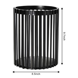 MONOSUGO Black Pen Holder for Desk, Metal Pen Caddy Pencil Cup, Cute Makeup Brushes Cup, Desktop Makeup Brush Holder, Metal Desk Organizers and Accessories, Office Accessories Aesthetic