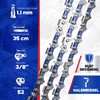 Garlavie Set of 3 Chainsaw Chains 35 cm 3/8 LP