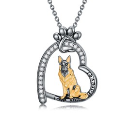 Midari Dog Necklaces Sterling Silver Cute Puppy Yorkie/Labrador/French Bulldog/Corgi/Shih Tzu Necklace for Women with Dog Jewelry Birthday Gifts for Women Friends Mom, Sterling Silver, No Gemstone