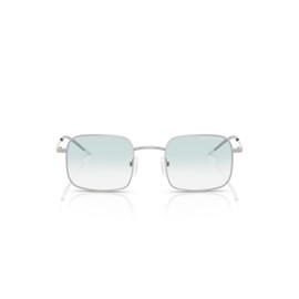A|X ARMANI EXCHANGE Women's AX2055S Square Sunglasses, Shiny Silver/Clear Gradient Light Blue, 46 mm