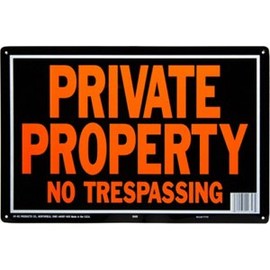 Hy-ko 848 Aluminum Private Property No Trespassing 10" X 14" Sign Pack of 12