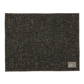 Quarter Report Washable Fabric Placemat, Thick Placemat, Melange Black, Reversible, Mixed Style, Simple [Made in Japan]