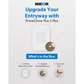 PrimeChime Plus 2 Mini- Video Compatible Doorbell Chime Kit with Antique Brass Stucco Button (PRMC1120SBAB)