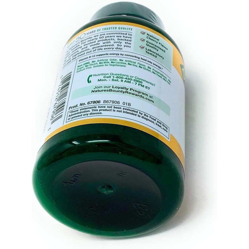 Nature's Bounty Vitamin B-12 2500 mcg, 300 Quick Dissolve Tablets