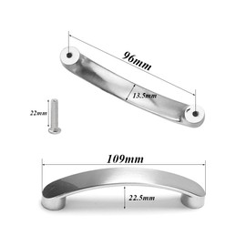 Csirnto Pack of 8 Furniture Handles, 96 mm Hole Spacing, Cabinet Handles, Aluminium Kitchen Handles, Brushed Handles, Kitchen Cupboard Door Handles, Cabinet Handle with Screws for Drawers, Cupboard