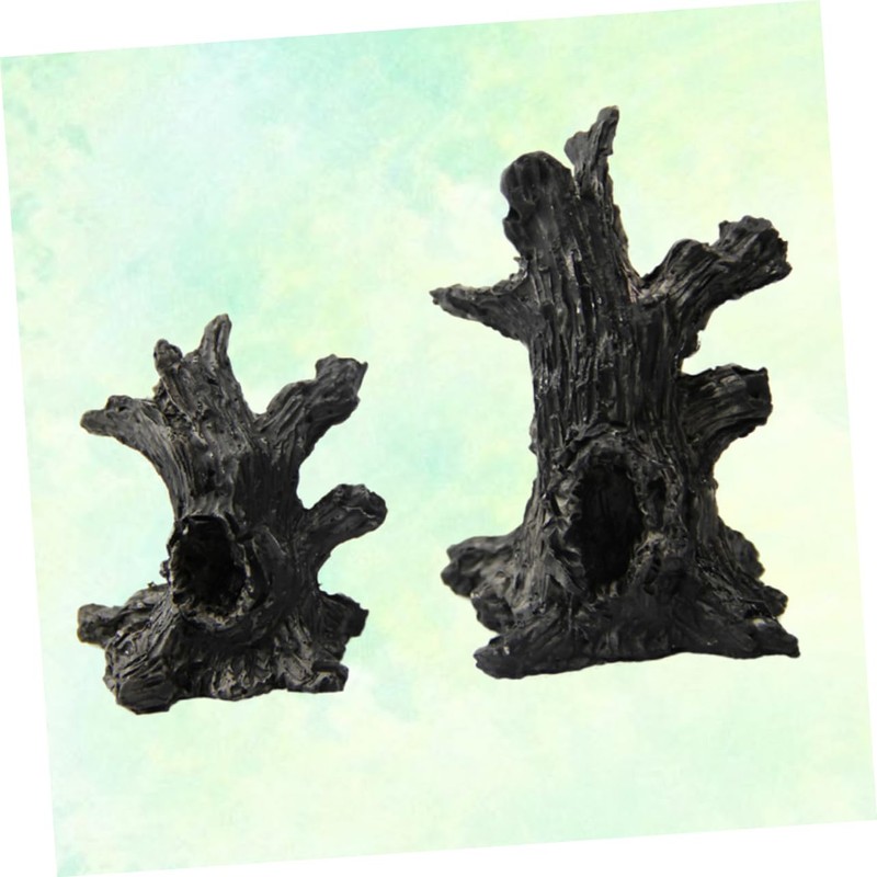 Sosoport 3pcs Landscape Resin Tree Statues Tree Trunk and Hollow