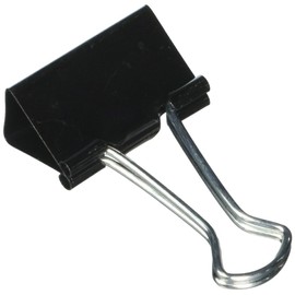 Universal Binder Clips, Medium, Black/Silver, 12/Box