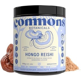 Commons Hongos Adaptógenos - Hongo Reishi - Extracto Puro en Polvo 100 gr - Suplemento de Alta Calidad - Apoyo del Sueño - Energizante y Antioxidante