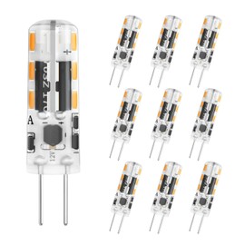 DiCUNO G4 LED Bulb 1.2W, AC/DC 12V T3 10W Halogen Bulb Equivalent, 120LM Warm White 3000K Non-dimmable JC Bi-pin G4 Base Light, for Landscape Chandelier Home Lighting (10-Pack)