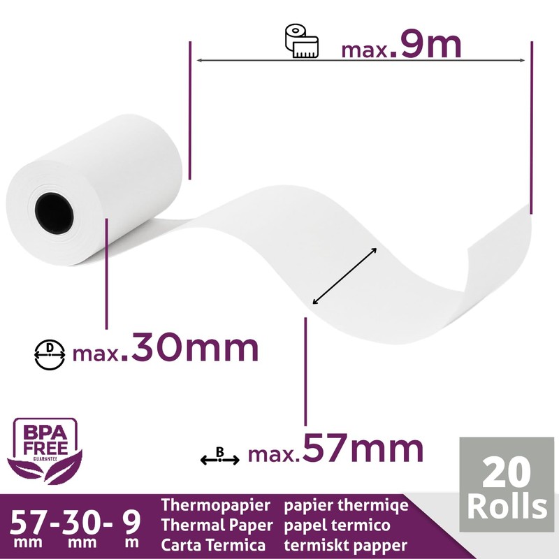LYNNE PAYMENT SOLUTIONS Premium Till Rolls 57x30 - PDQ Rolls