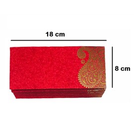 Peeplvalue 25 Pcs AMBI Carry printed Designer Money Envelope Metallic Paper Printed Envelopes for Wedding, Baby Shower, Anniversary, Festival and other ocassions (Red)