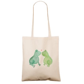 Mr. & Mrs. Panda Tote Bag Frog Love - Gift, Shoulder Bag, Anniversary, Frogs, Partner, Dream Prince, Shopping Bag, Husband, Jute Bag, Girlfriend, Boyfriend, Beach Bag, Fabric Bag, Couple, White, Hand