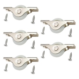 Yinpecly 5Pcs Screen Door Rollers 29mm/1.14" Wheel Dia Sliding Door Window Pulley Nylon Electroplating Single Wheel with Stainless Steel Shell for Sliding Door Window Cabinet Garage Screen Door