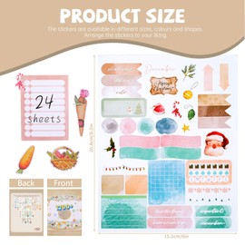 24 Sheets Boho Budget Planner Stickers, Stickers for Planners and Calendars, Calendar Stickers Planner Month Stickers for Planner (Watercolour)