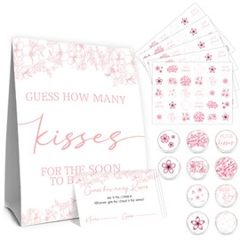 Bridal Showers Games Activities, Wedding Shower Games for Engagement Party Orange Flowers Theme Decorations, Bridal Shower Game Guests, Guess How Many kisses Activities