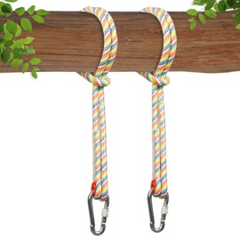 Tree Swing Ropes & Hanging Straps Kit (Set of 2) - 9FT/12FT/15FT Heavy Duty Options with Locking Carabiners, Safe & Quick Install for Backyard, Playground, and Camping Swings - Ready to Hang (15 FT)