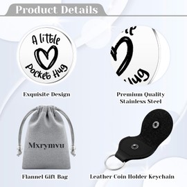 Mxrymvu Brother Gifts from Sister Pocket Hug Token Fathers Day Thanksgiving Birthday Christmas Graduation Thank You Gift for Brother from Sister Round Double Sided Message Engraved