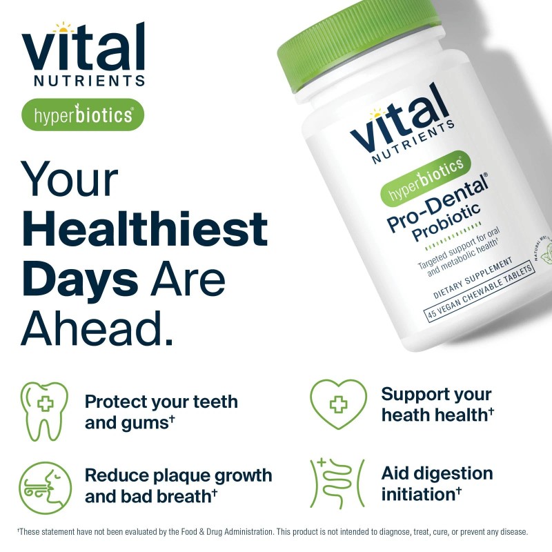 Hyperbiotics PRO-Dental Mint Flavor Oral Health Probiotics - 45 Tablets