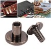 200 Sets Chicago Screws 9.5x8mm DIY Uniform Coating Brass Leather