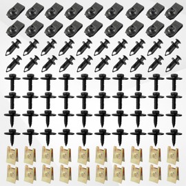 100PCS Undertray Engine Car Bumper Clips,Multi-Functional Car Clips Fasteners Kit Includes Body Bolts Automotive,U Clips,Push Fasteners,Universal Automotive Clips Car Accessories