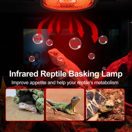 REPTI ZOO G9 Reptile Infrared Heat Lamp Combo- 50W UVA Basking Red Bulb & Low Profile Tank Hood for Bearded Dragons Turtles Lizards Leopard Geckos | Terrarium Heating Lamp Spot Light with Safety Mesh
