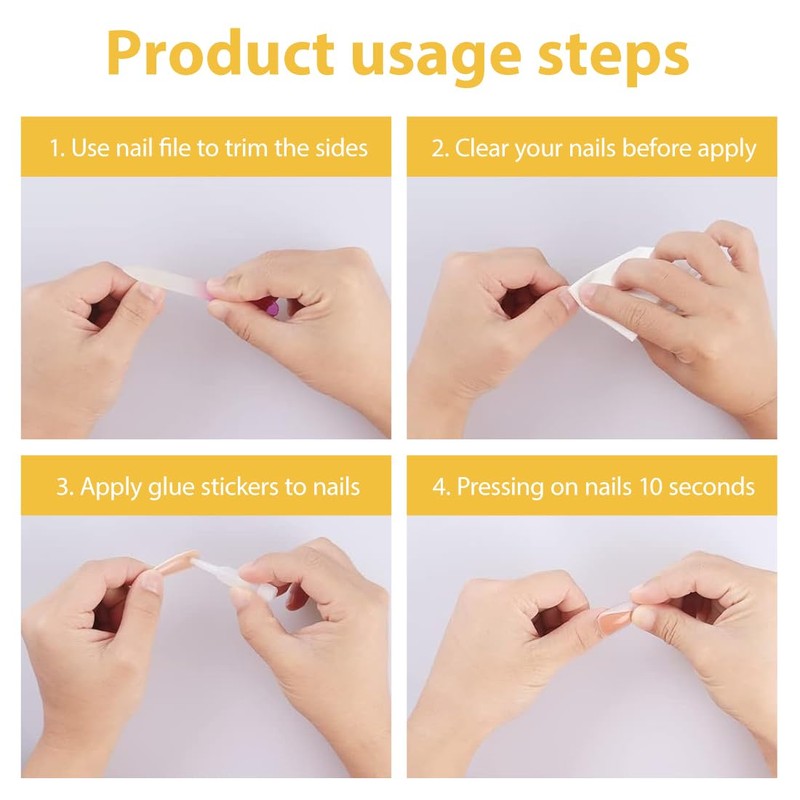 EIROVYA 24 x Lemon Style False Nail Stickers