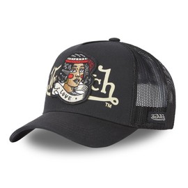 Von Dutch Cap for Men and Women, Adjustable Trucker Cap, Black, One Size, black