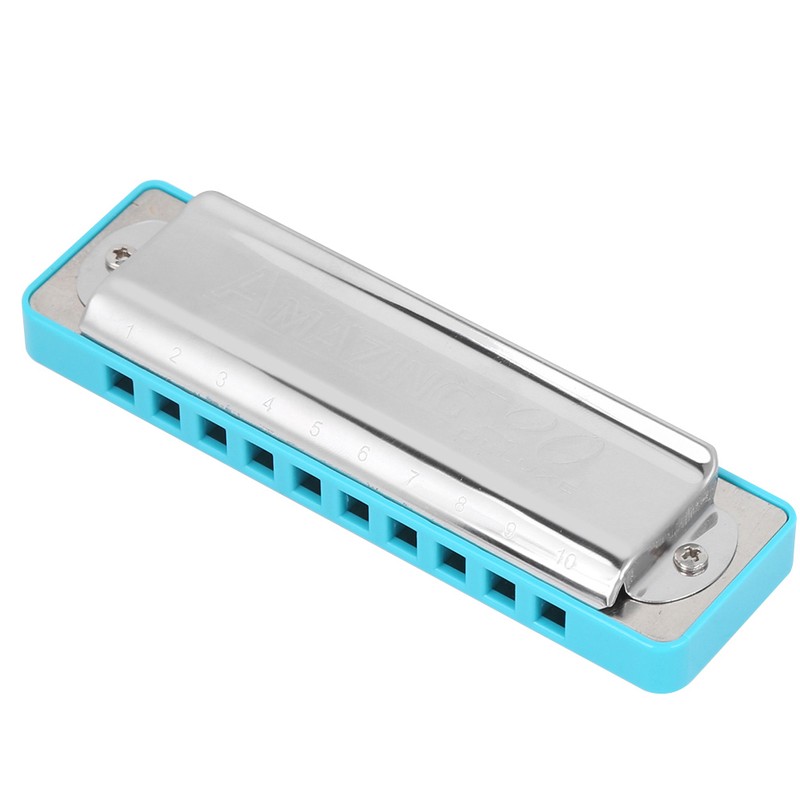 Blues Harmonica 10‑Hole Mouthorgan Eb Key ABS Resin Comb Beginner