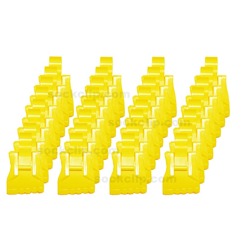 The Amazing Sock Clip Sock Holder, 32 Clips, Yellow, Made