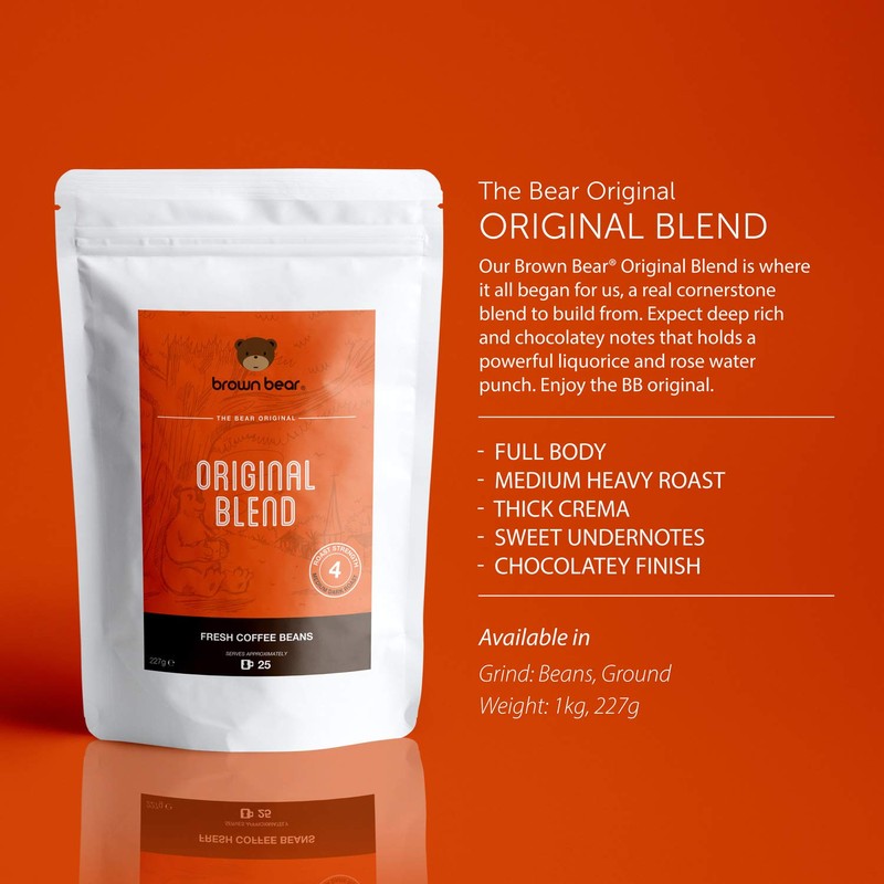Medium Dark Roast Strong Espresso Coffee Beans 227g - Brown