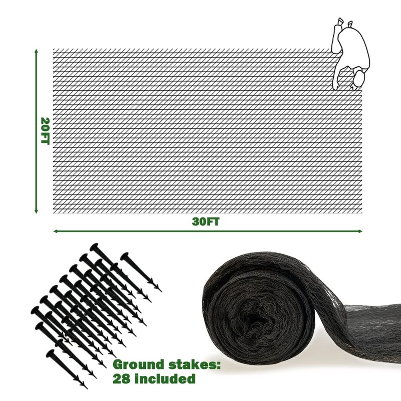 POYEE 20x30ft Pond Netting for Leaves Leaf Net Cover Pond