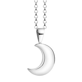 Nenalina KAS-089 Women's Necklace with Crescent Moon Pendant Polished (12.5 mm), Moon with Silver Chain, Chain for Women and Girls with Chain Pendant, Festival Jewellery, 925 Sterling Silver, Length