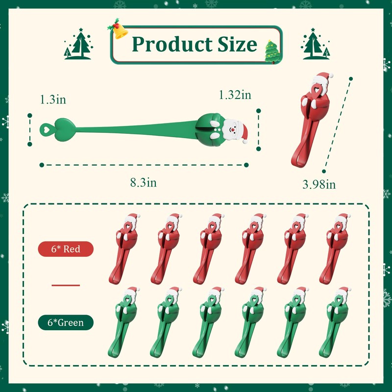 Silicone Christmas Garland Hanger Decorations for Mantle Hooks 12 Pcs