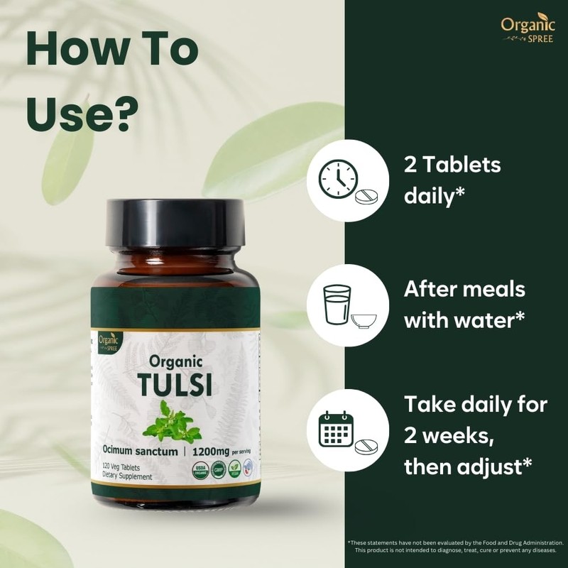 ORGANIC SPREE TULSI 120 Tablets | Holy Basil (Tulsi) |