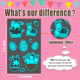 Leesgel Easter Tattoos for Kids, 600 Styles Temporary Tattoos - Easter Eggs/Basket/Chicks Tattoo Stickers for Easter Decorations, Easter Party Bag Fillers for Easter Egg Hunt Games Activities