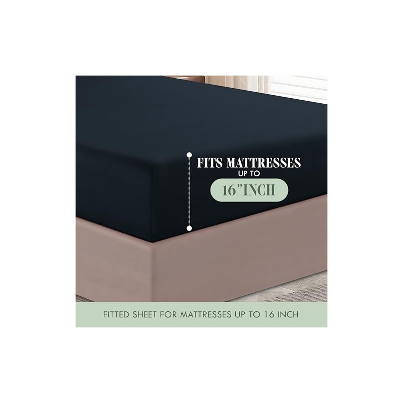 BESPOLITAN INC. 1200 Thread Count 4pc King Size Egyptian Bed