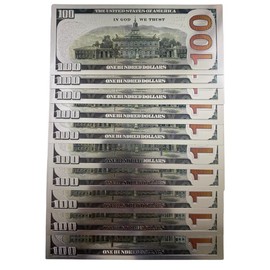 10 PCS Silver Foil Hundred Dollar Bill Bookmarks – Motivational Novelty Currency – Symbol of Wealth, Success & Prosperity – Collectible Gift Pack for Entrepreneurs & Dreamers
