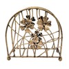 Antique Bronze Metal Floral Petals & Branches Tabletop Napkin Holder,