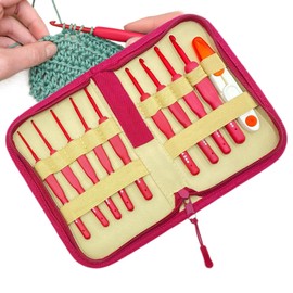 Crochet Hook Set with Case | Knitting Needles Set 9 Sizes,Hand Knitting Craft Art Tools, Comfortable Grip, Yarn Crochet Kit, Knitting Supplies, Ergonomic Handle