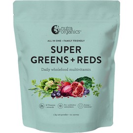 Nutra Organics Super Greens + Reds (Wholefood Multivitamin) Powder 1kg