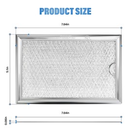 LUBIYACK 2Pcs Microwave Grease Filter Replacement for LG 5230W1A012B, Microwave Filter Replacement 7.64" x 5.1" Grease Filter Replacement
