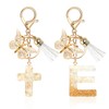 MWOOT Alphabet Initial Letter Keychain for Women Butterfly Cross Keychains