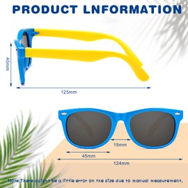 JASPIN Kids Polarized Sunglasses TPEE Rubber Flexible Frame for Boys Girls Age 3-9, 100% UV Protection. Toddler Sunglasses