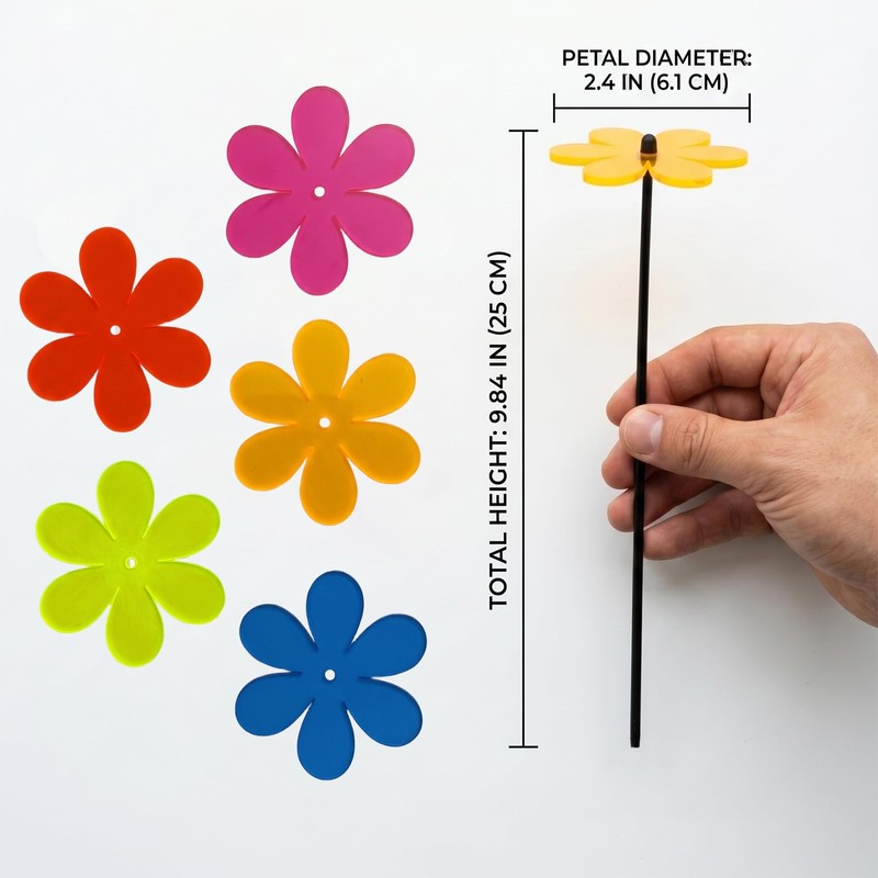5pcs Garden Flower Stakes, Daisy-Style