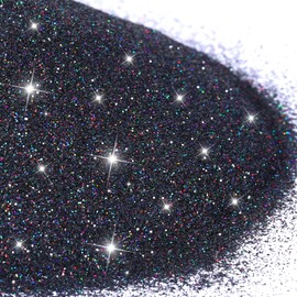500g Glitter Paint Additive Silver Holographic Glitter Paint Additive Silver Holographic Metallic Sparkling Powder Mix with Acrylic for Interior Exterior Wall Ceiling Wood(Black)